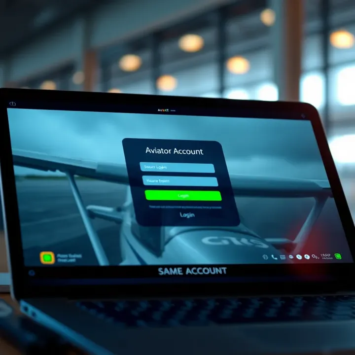 Aviator Account Secure Login Screen Secure login interface for Aviator account on digital device