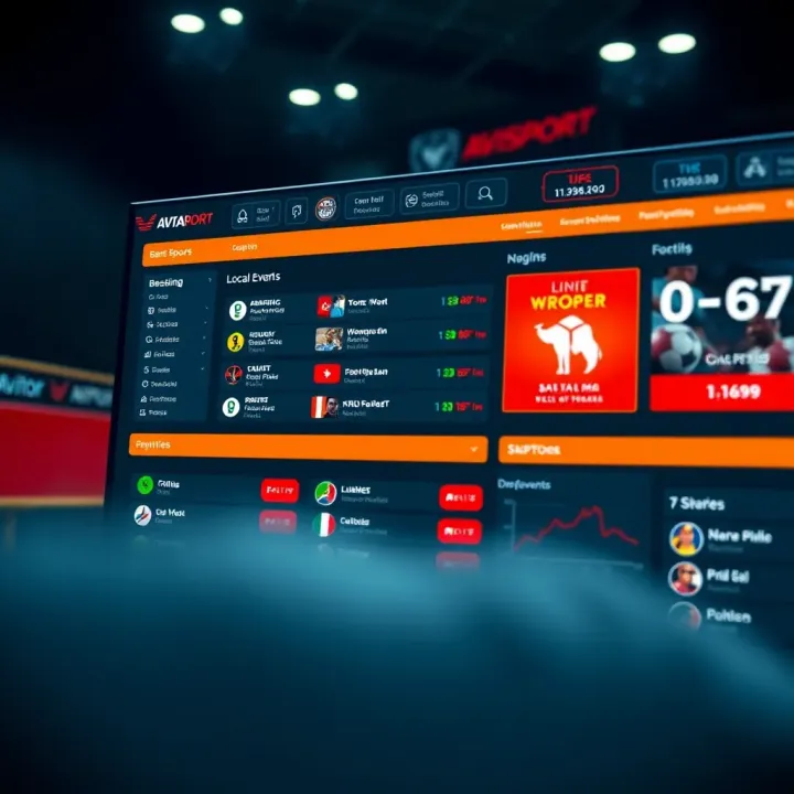 Dashboard of Aviator Msport displaying sports betting options and local events in Nigeria