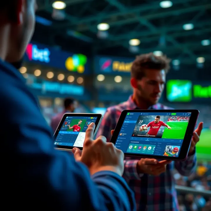 Comparing User Interfaces of Popular Betting Platforms User comparing betting platform interfaces on digital devices