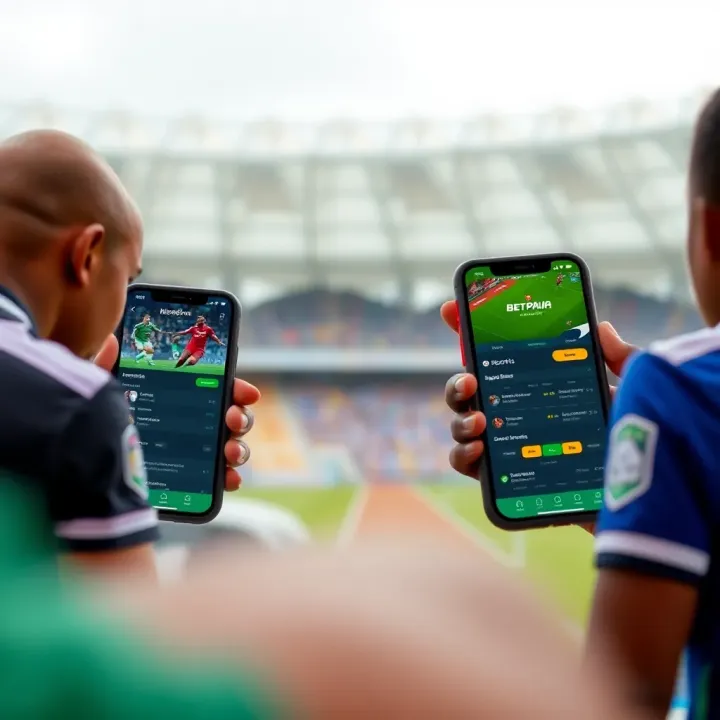 Comparison of Msport and Betpawa sports betting platform interfaces on mobile devices