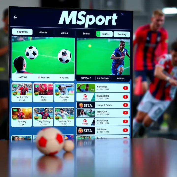 Display of various sports events and betting options available on MSport app in Nigeria
