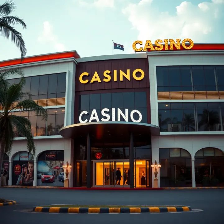 Contemporary Casino Venue in Nigeria's Capital Modern casino building exterior in Abuja showcasing elegant architecture and welcoming entrance