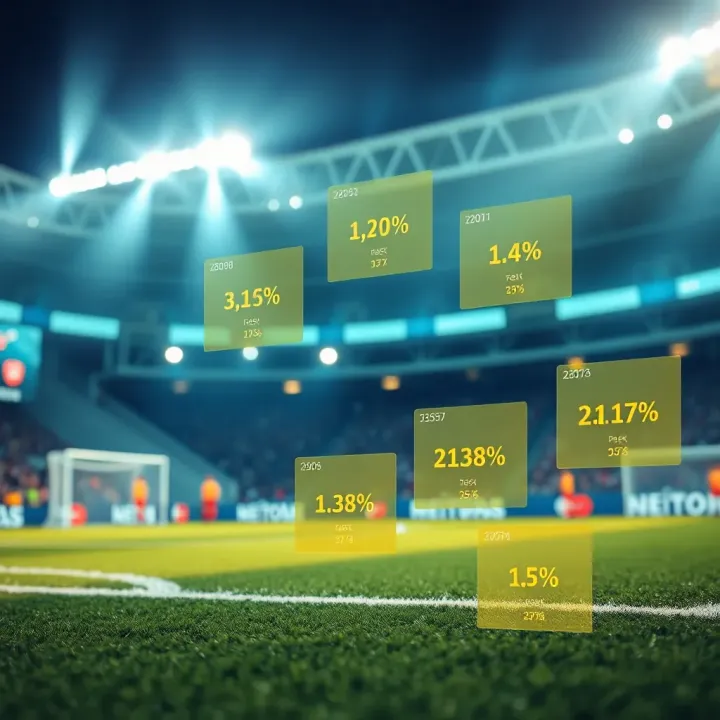 Analyzing Key Statistical Data for Accurate Football Score Predictions Football pitch with highlighted areas showing statistical data influencing correct score predictions
