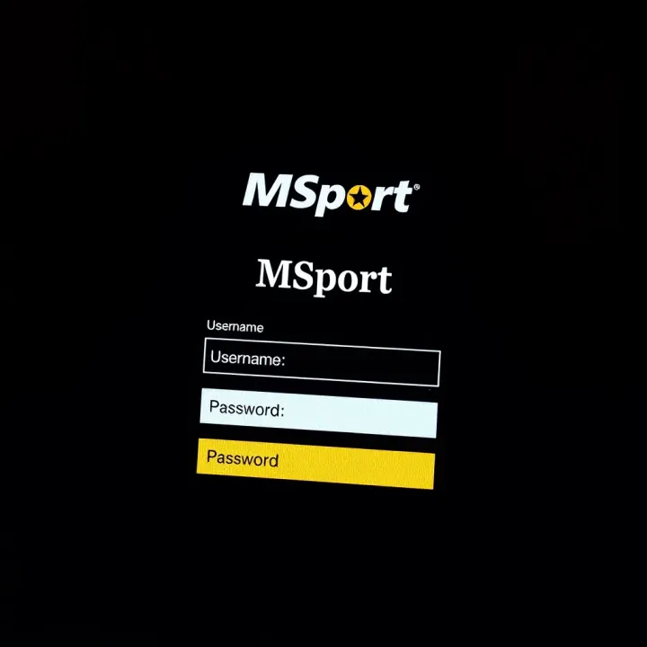 User interface showing MSport login screen with input fields for username and password
