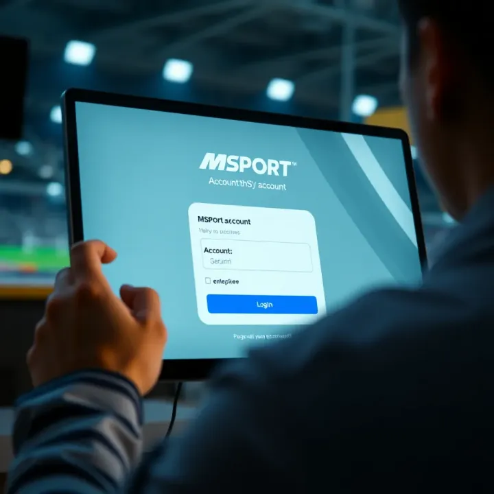 MSPORT Account Login Interface User interface showcasing MSPORT account login screen on a digital device