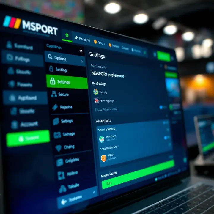 Managing Security and Preferences in MSPORT Account Secure settings dashboard displaying options for managing MSPORT account security and preferences