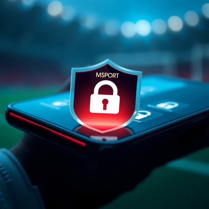 Tips for Maintaining a Secure MSport Nigeria Profile Secure account management with shield and lock icons on a mobile device