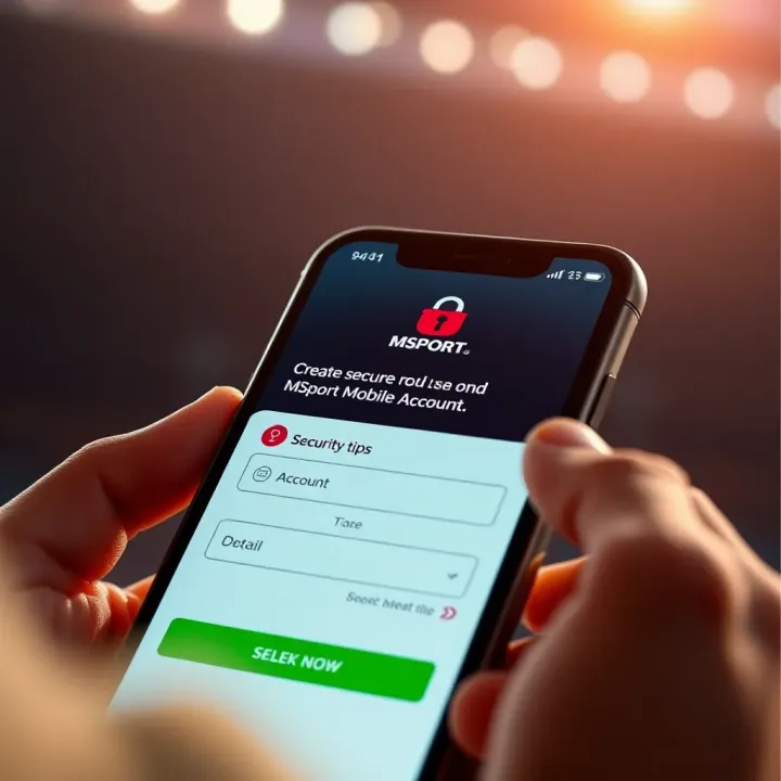 Mobile device displaying account creation form with security tips highlighted