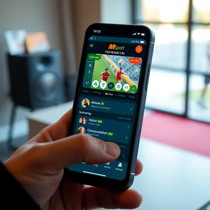 User interface of MSport Old Mobile Lite app on an older smartphone screen