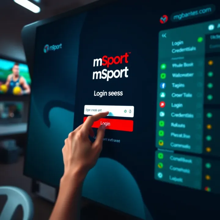 mSport Login Interface User entering login credentials on mSport platform