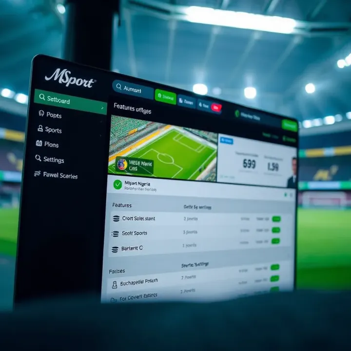 Dashboard displaying sports options and account settings available after login