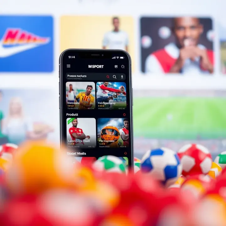 Explore Product Categories on M-Sport App User interface of M-Sport app displaying diverse product categories for shopping in Nigeria