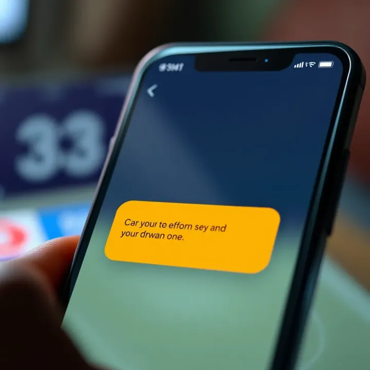 Close-up of mobile phone showing a confirmation message of successful Msport withdrawal via SMS