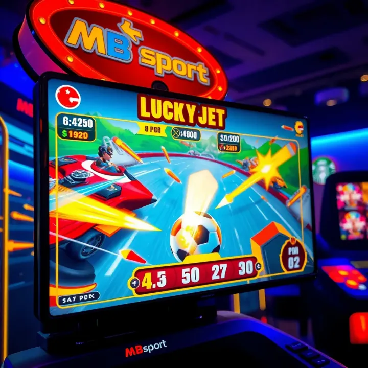 Exciting Gameplay in Lucky Jet on Msport App Colorful animated game screen showing the Lucky Jet game in action with dynamic graphics