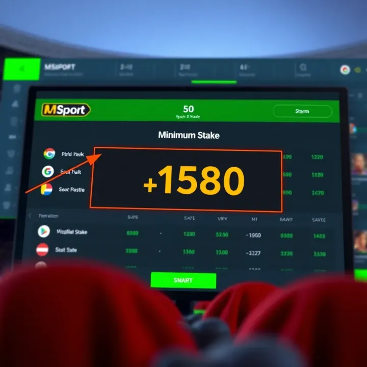 Understanding the Minimum Stake on MSport Platform Illustration showing a digital betting platform interface highlighting the minimum stake amount on MSport