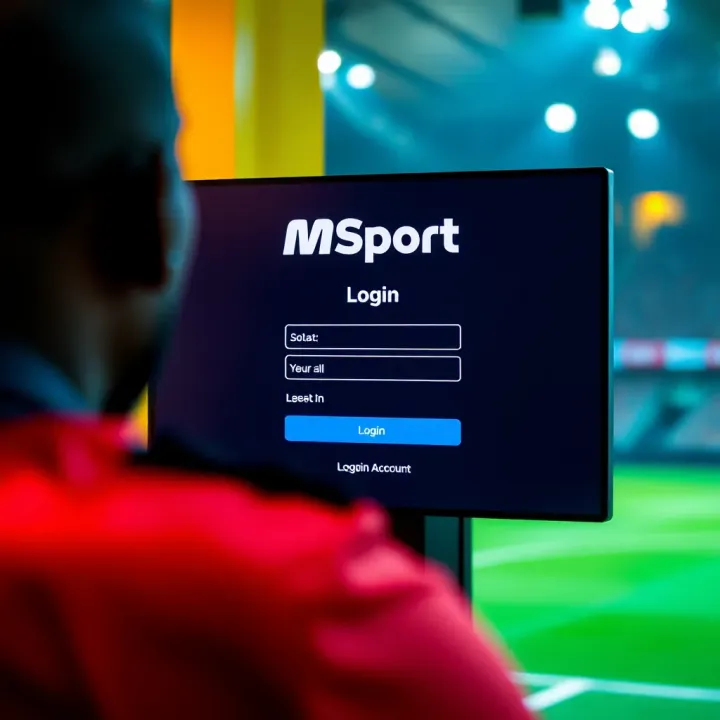 User interface showing MSport login screen with input fields