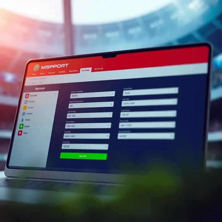 MSport Account Registration and Security Setup Screen displaying MSport account registration form with fields for user details and security settings