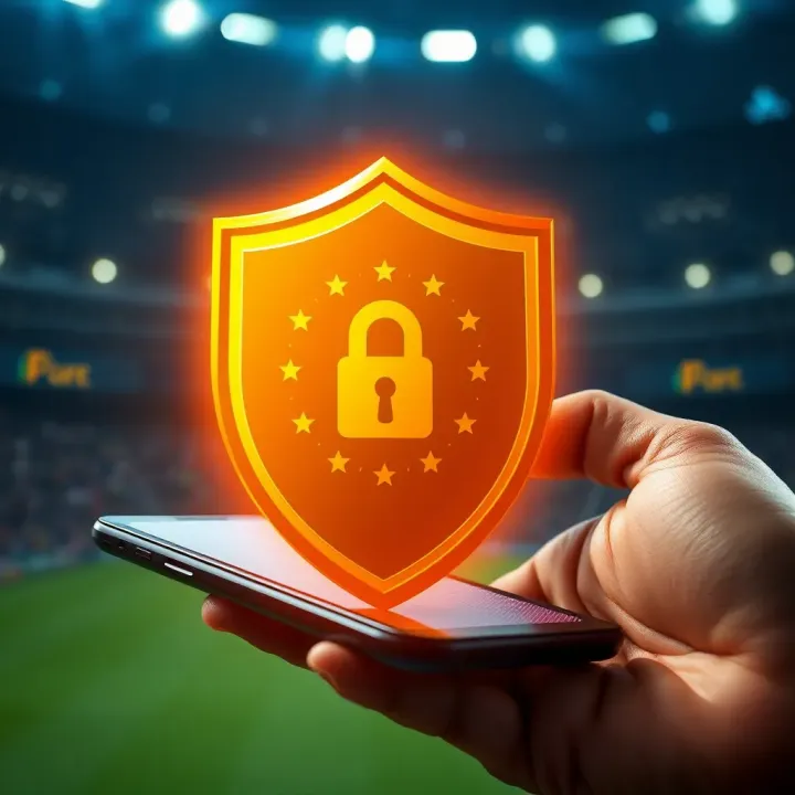 Illustration of secure login shield protecting MSport betting account on smartphone