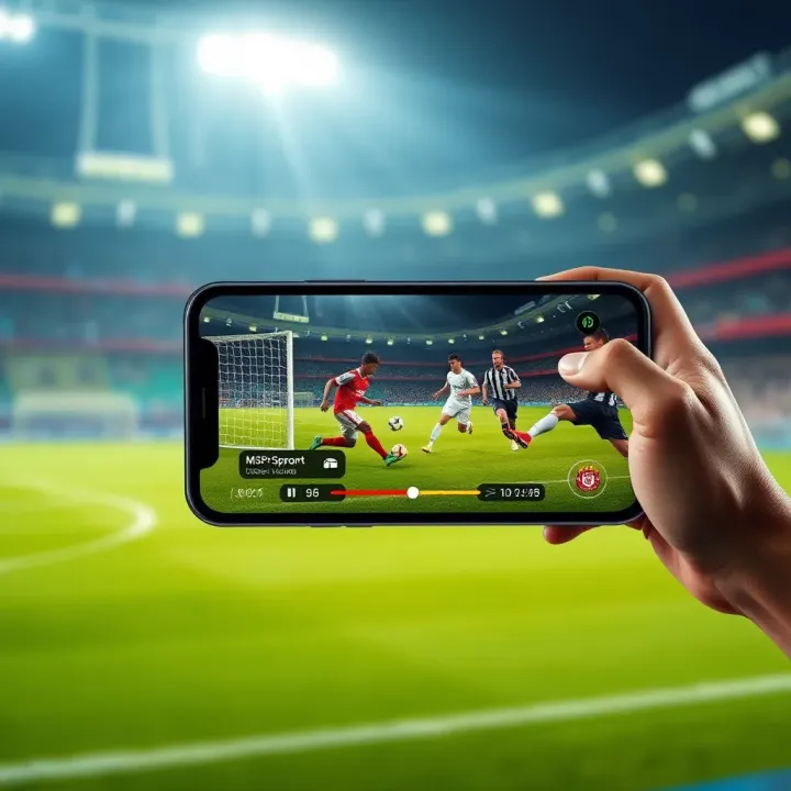 Msport APK Live Football Streaming Interface Interface of Msport APK app showing live football match streaming on a smartphone