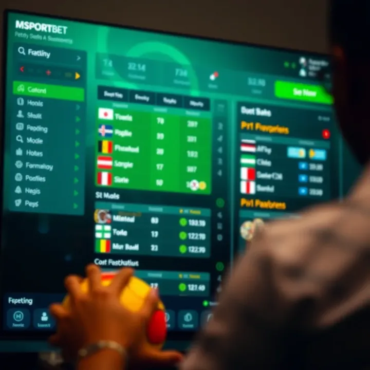 Screenshot showing Msport Bet Nigeria user interface with various sports betting options