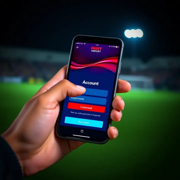 User setting up Msport Casino account on smartphone with secure login screen
