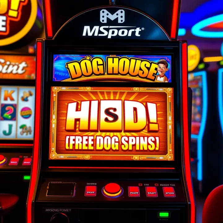 MSport Dog House Slot Game Highlighting Free Spins Feature Bright slot machine screen displaying Dog House game with highlighted free spins feature