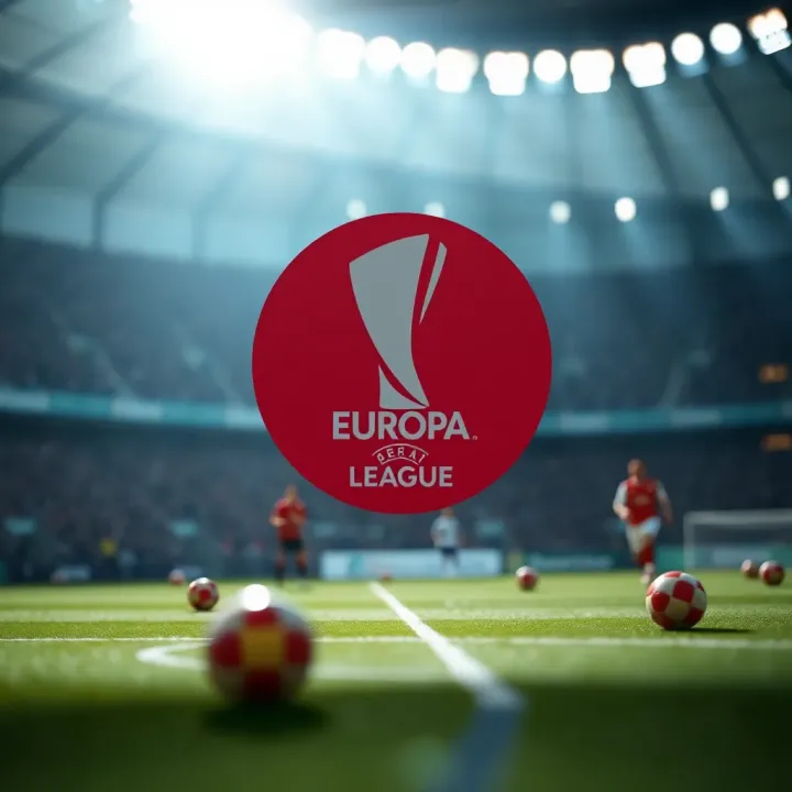 Tactical football board with strategy markings for upcoming Europa League game