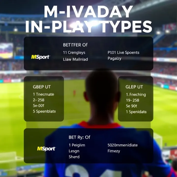 Variety of In-Play Bet Types on MSport Graphical representation of different bet types available during live sports events on MSport