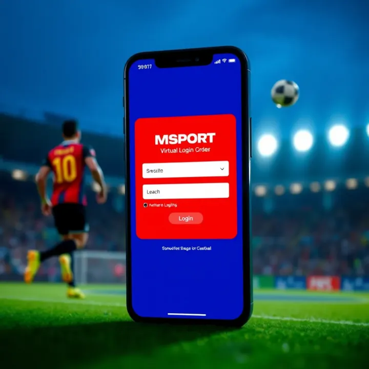 User interface displaying Msport virtual login screen on smartphone