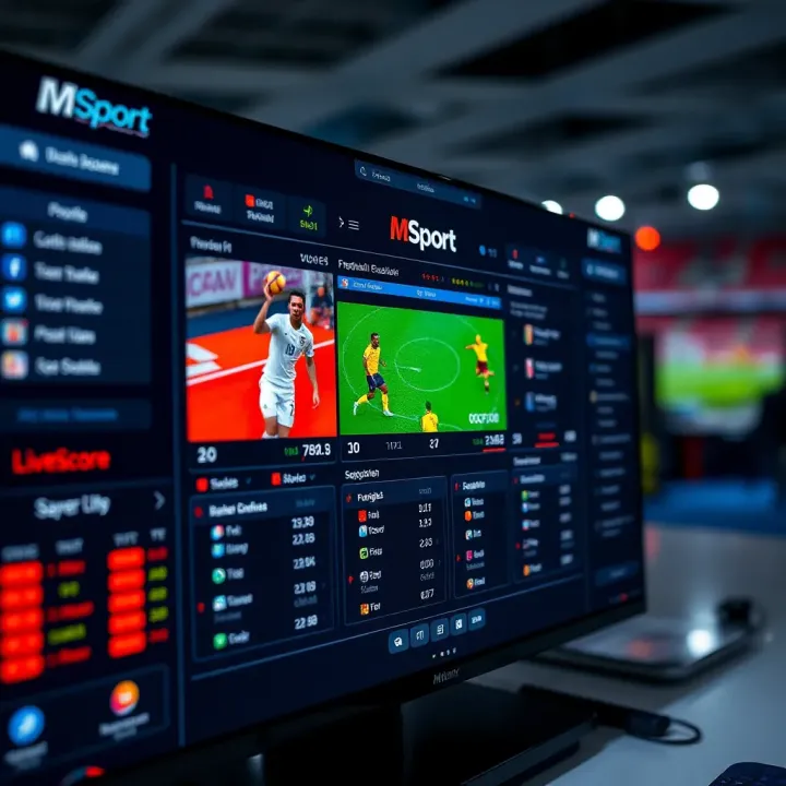 Live Score Dashboard on MSport Platform for Nigerian Sports Fans Dashboard displaying live scores for football and basketball games on MSport platform