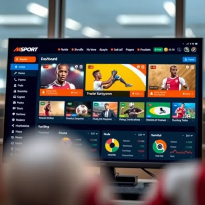 Dashboard showing sports entertainment options on Msport platform