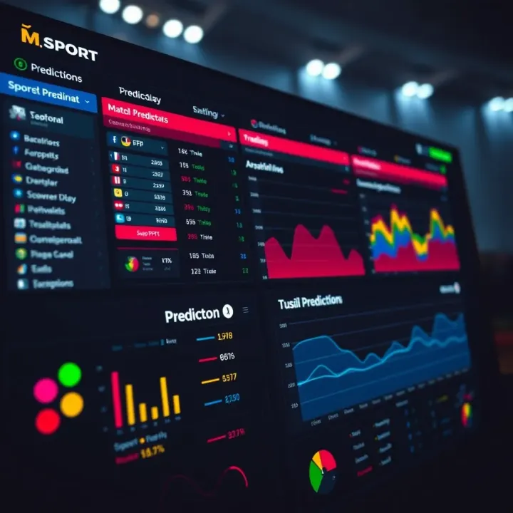MSport Mines Predictor Digital Forecast Dashboard Digital interface showing sports match predictions with statistical data and trend graphs