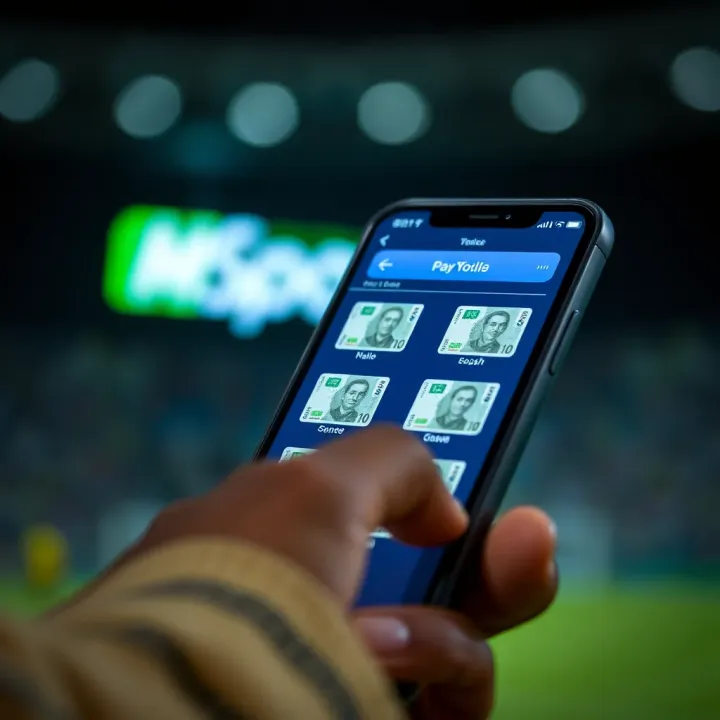 Secure mobile banking transaction on a phone with Nigerian currency symbols