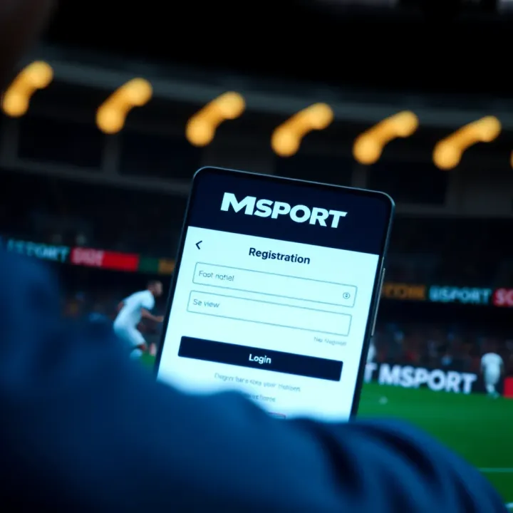 MSport Registration Interface in Nigeria User interface showing MSport Nigeria registration form on digital device