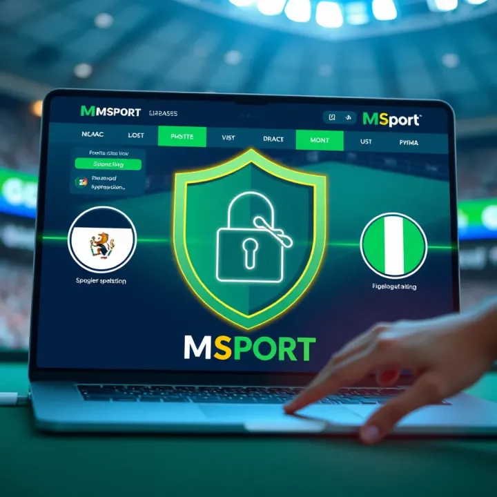 User Protections and Licensing for Msport in Nigerian Betting Industry Conceptual graphic of digital sports betting platform with Nigerian legal symbols highlighting user protection