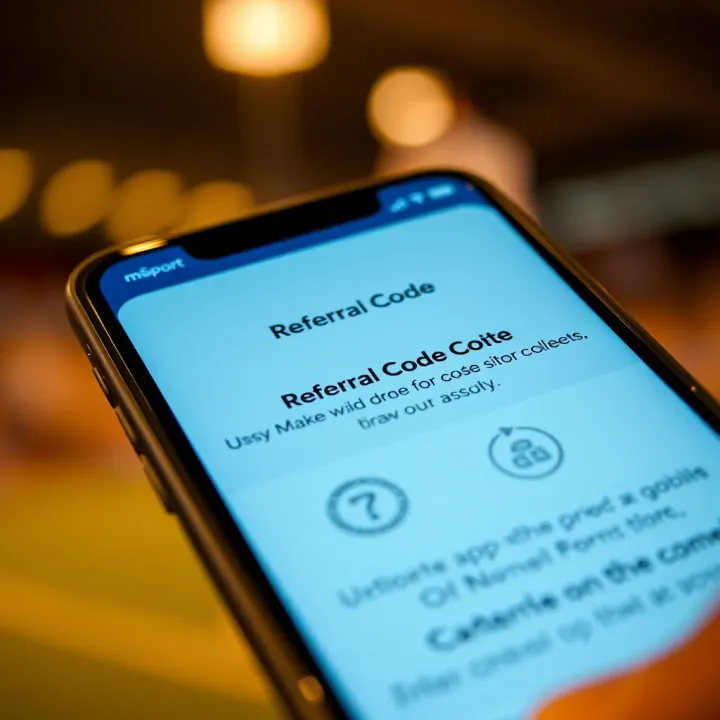 mSport Referral Code Interface on Mobile App Mobile phone screen displaying mSport app referral code interface with clear instructions