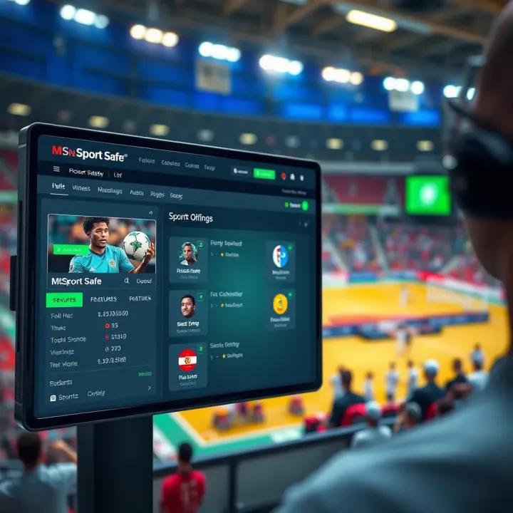 Secure digital platform interface showing sports event safety features