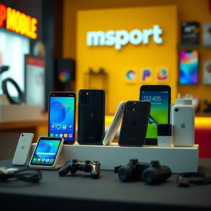 Msport Shop Mobile Product Range Featuring Smartphones and Accessories Smartphones displayed on Msport Shop Mobile platform with various accessories