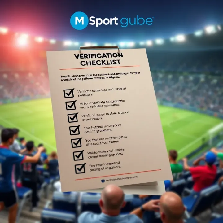 Verification Checklist for Accessing MSport Platform in Nigeria Visual representation of a checklist with verification elements for MSport platform access in Nigeria