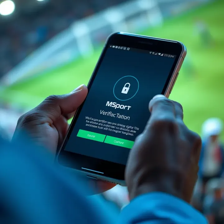Illustration showing a secure digital verification interface on a mobile device for Nigerian users