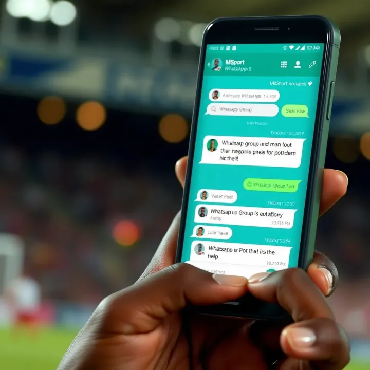 Smartphone screen displaying a WhatsApp group chat focused on sports discussions
