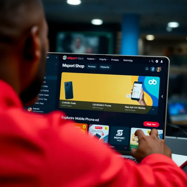 Exploring Previous Mobile Phone Offers on Msport Shop Screen displaying Msport Shop's interface highlighting old mobile phone deals in Nigeria