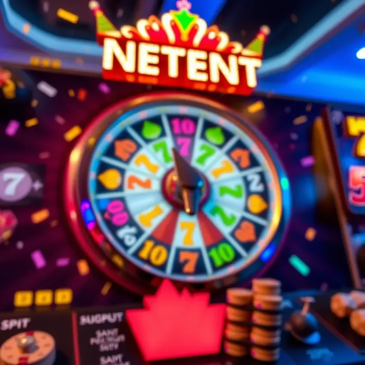 Winning Spin and Jackpot Celebration on a Popular NetEnt Slot Illustration of a winning spin on a popular NetEnt slot with glowing jackpots