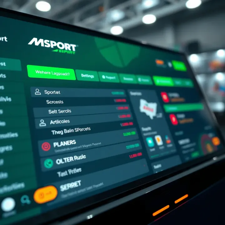 Dashboard of Nigeria MSport displaying sports betting options and security features