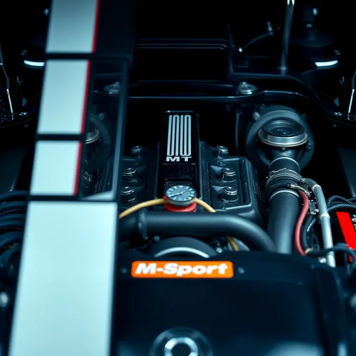 Engine bay of Oldmobile Msport highlighting its powerful performance components