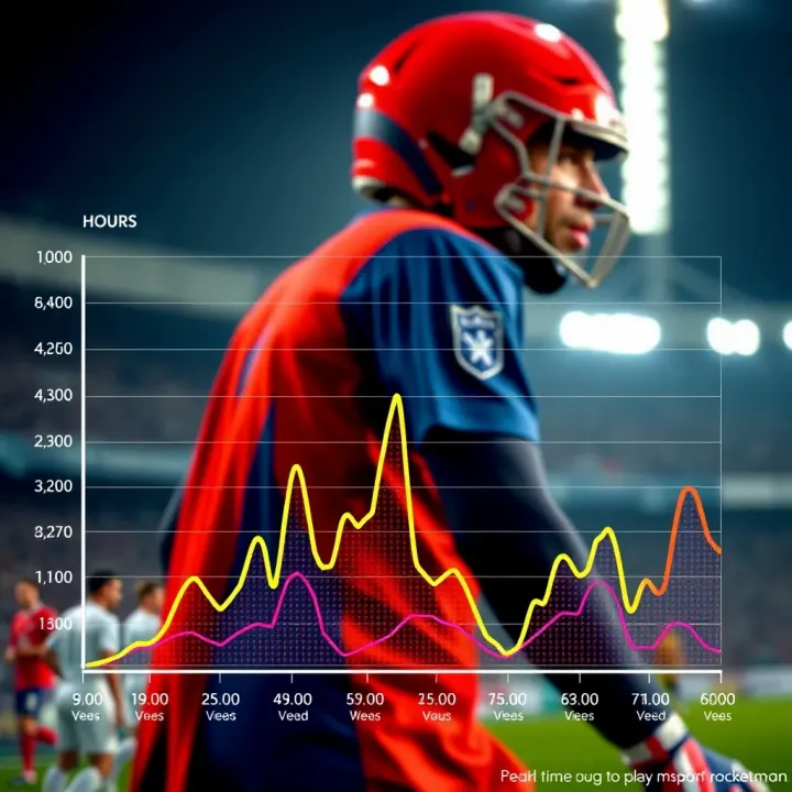 Graph illustrating peak playing hours and player engagement for Msport Rocketman in Nigeria