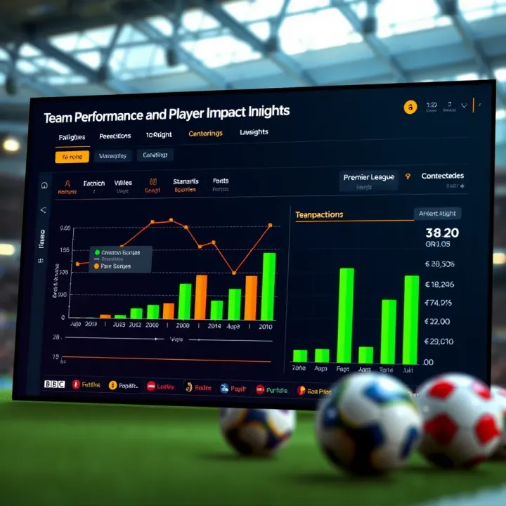 Team Performance and Player Impact Insights Graph depicting team performance trends and player impact statistics for upcoming football matches