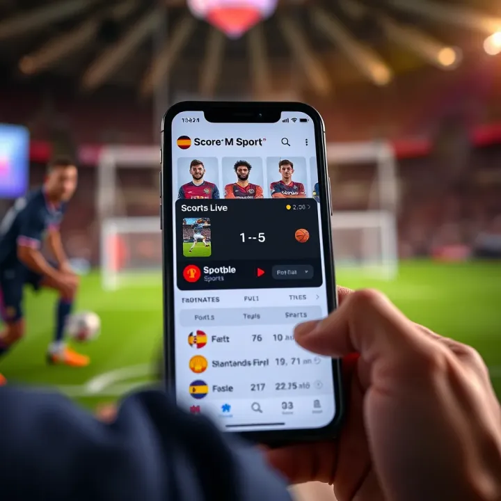 Live sports updates on a mobile device showing football and basketball scores