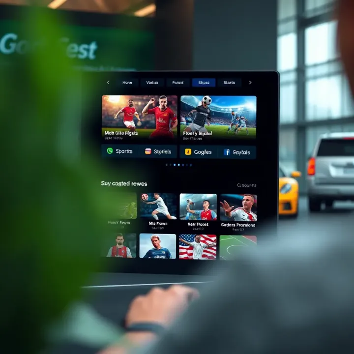 User interface of a sports streaming app with multiple sports event options