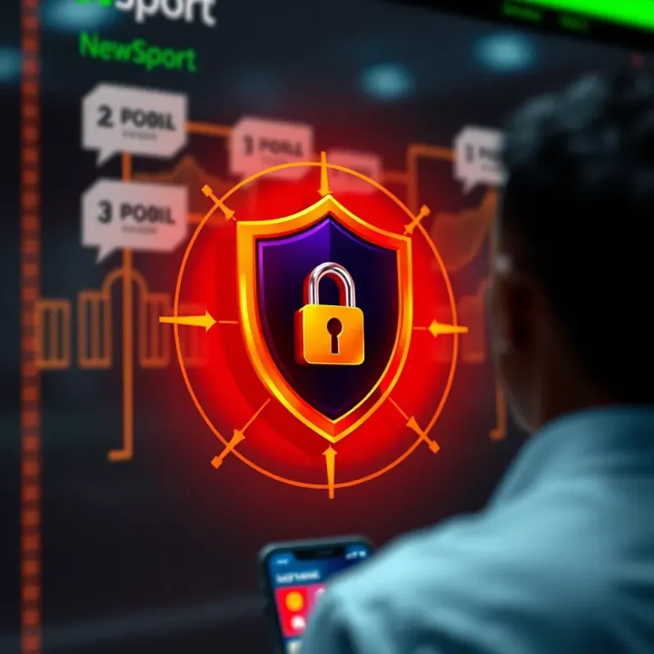 Ensuring Account Security on MSport Platform Illustration of secure login with shield and lock icons protecting MSport account data